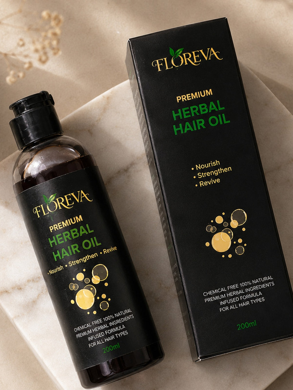 🌿 FLOREVA Premium Herbal Hair Oil
